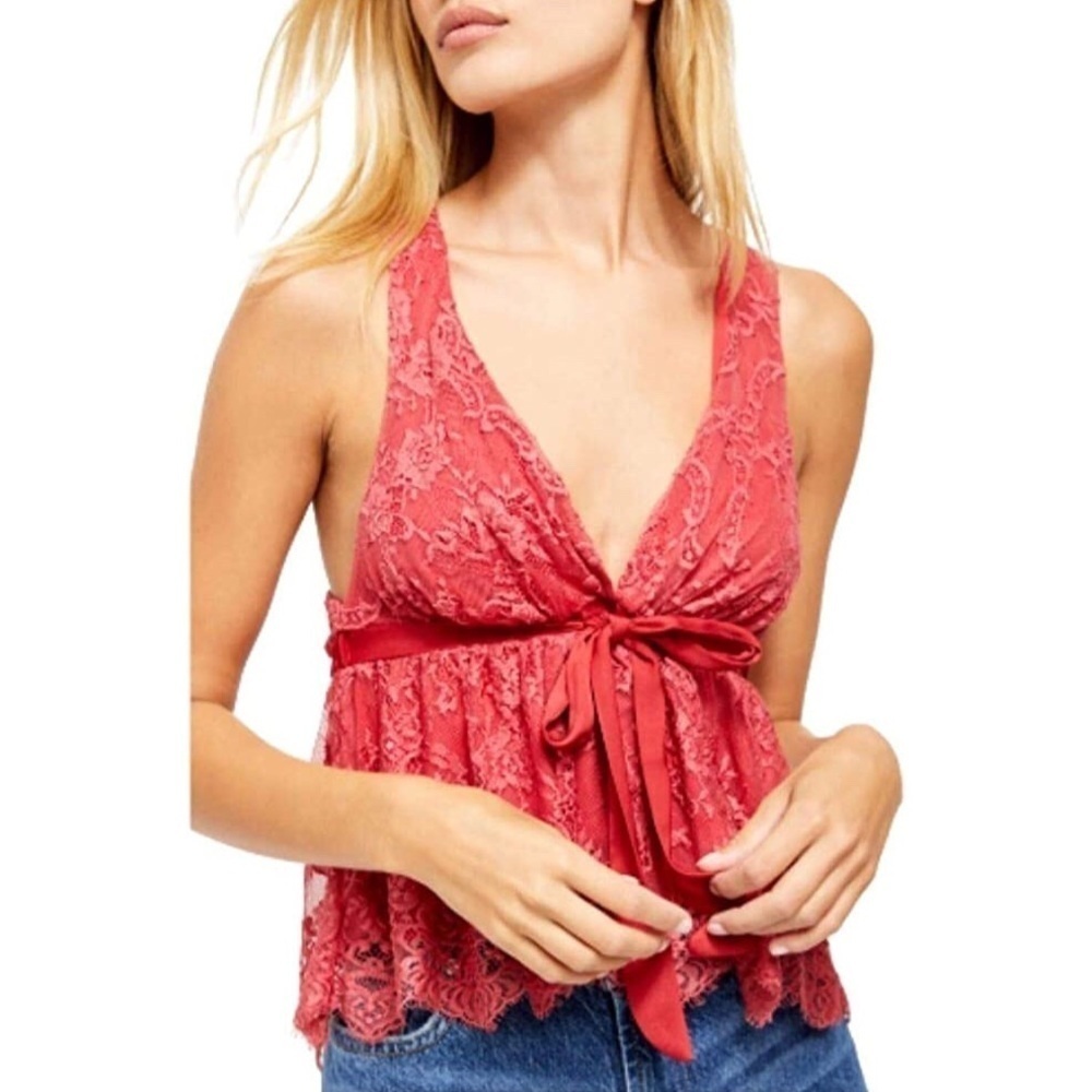 FREE PEOPLE Frenchie Kiss Lace Tank Top S NWT